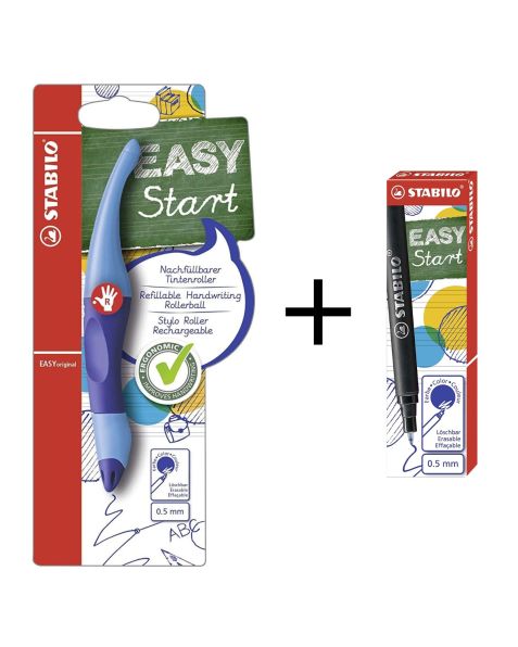 STABILO® EASYoriginal - Handwriting Pen - Blue - Right Handed with Refill Pack